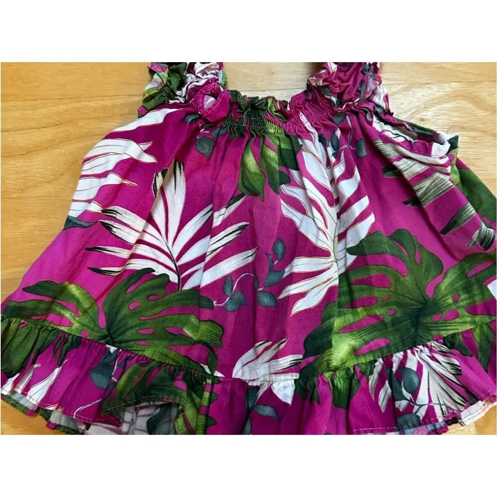 Pacific Legend made in Hawaii Tropical Fuchsia Floral Sundress